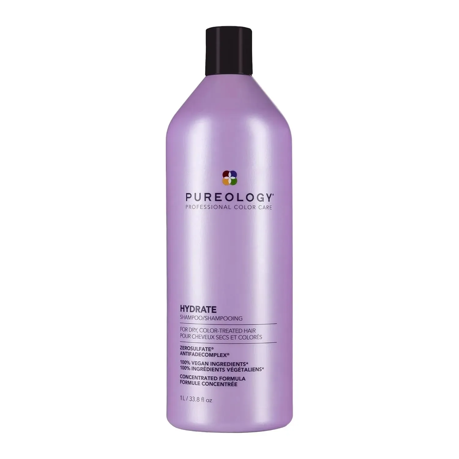 Pureology Hydrate Shampoo For Dry or Color Treated Hair, Moisturizing Shampoo For Hydration & Softness, With Rose Extract