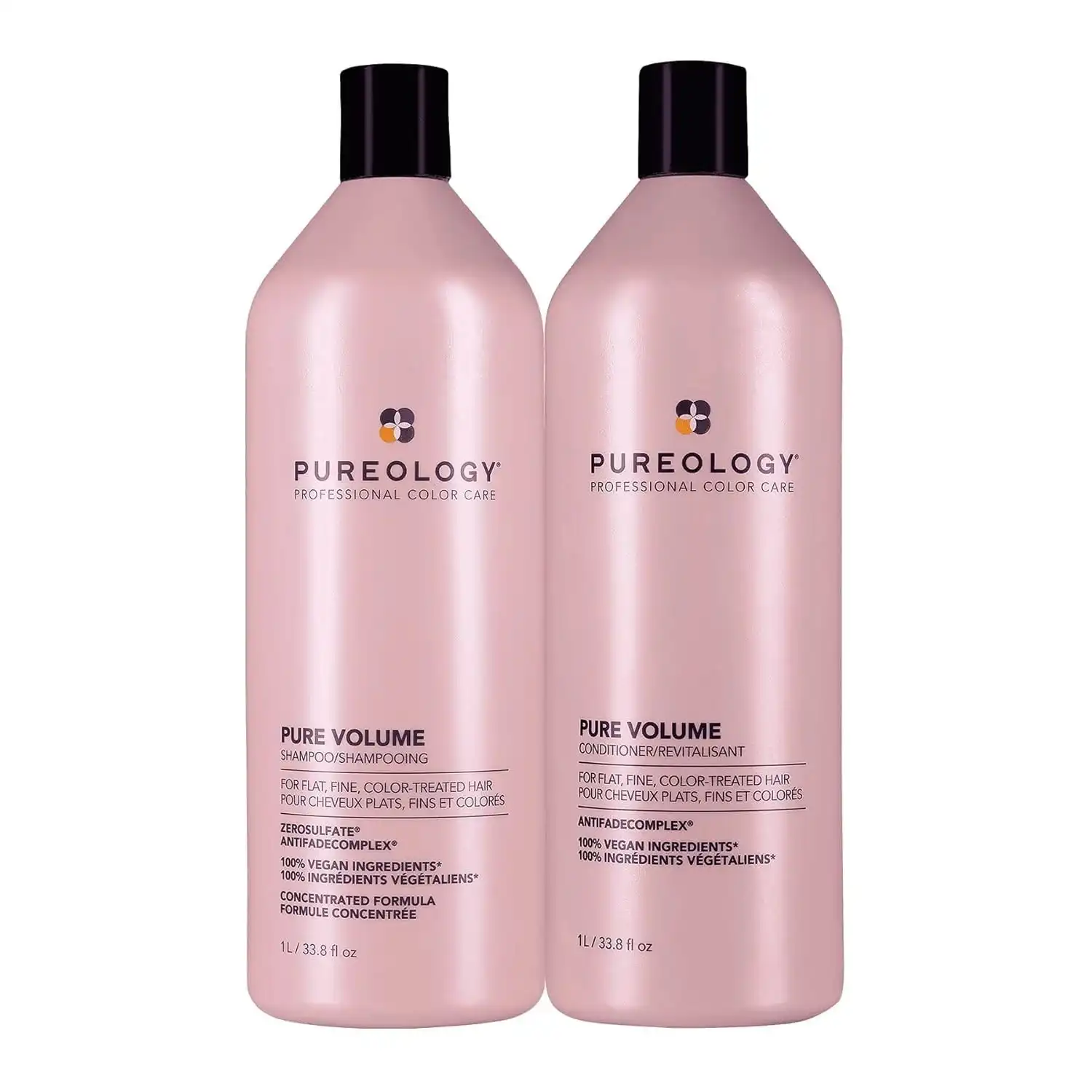 Pureology Pure Volume Shampoo and Conditioner Set For Flat, Fine and Color Treated Hair, Sulfate Free