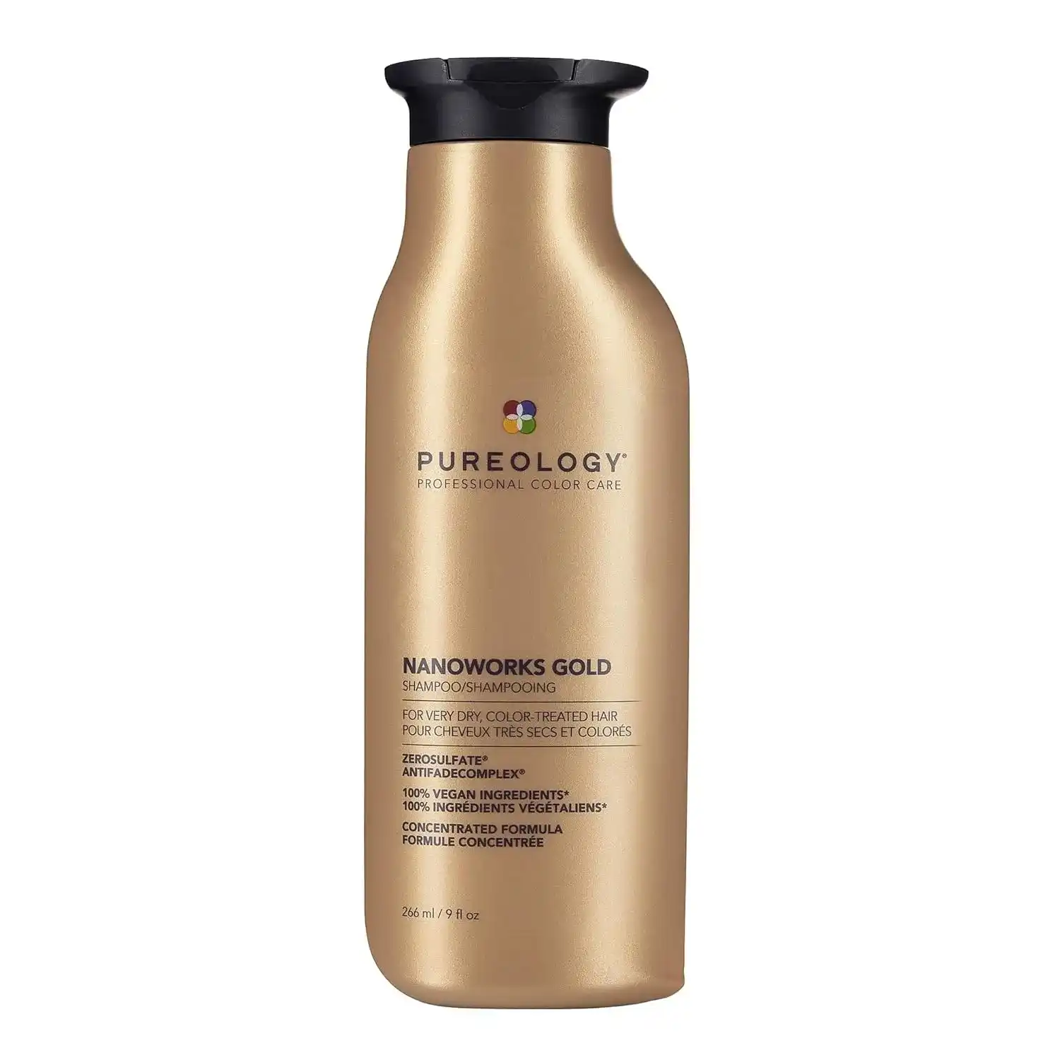 Pureology Nanoworks Gold Shampoo For Very Dry and Color-Treated Hair, Renews Softness & Shine, Sulfate Free & Vegan