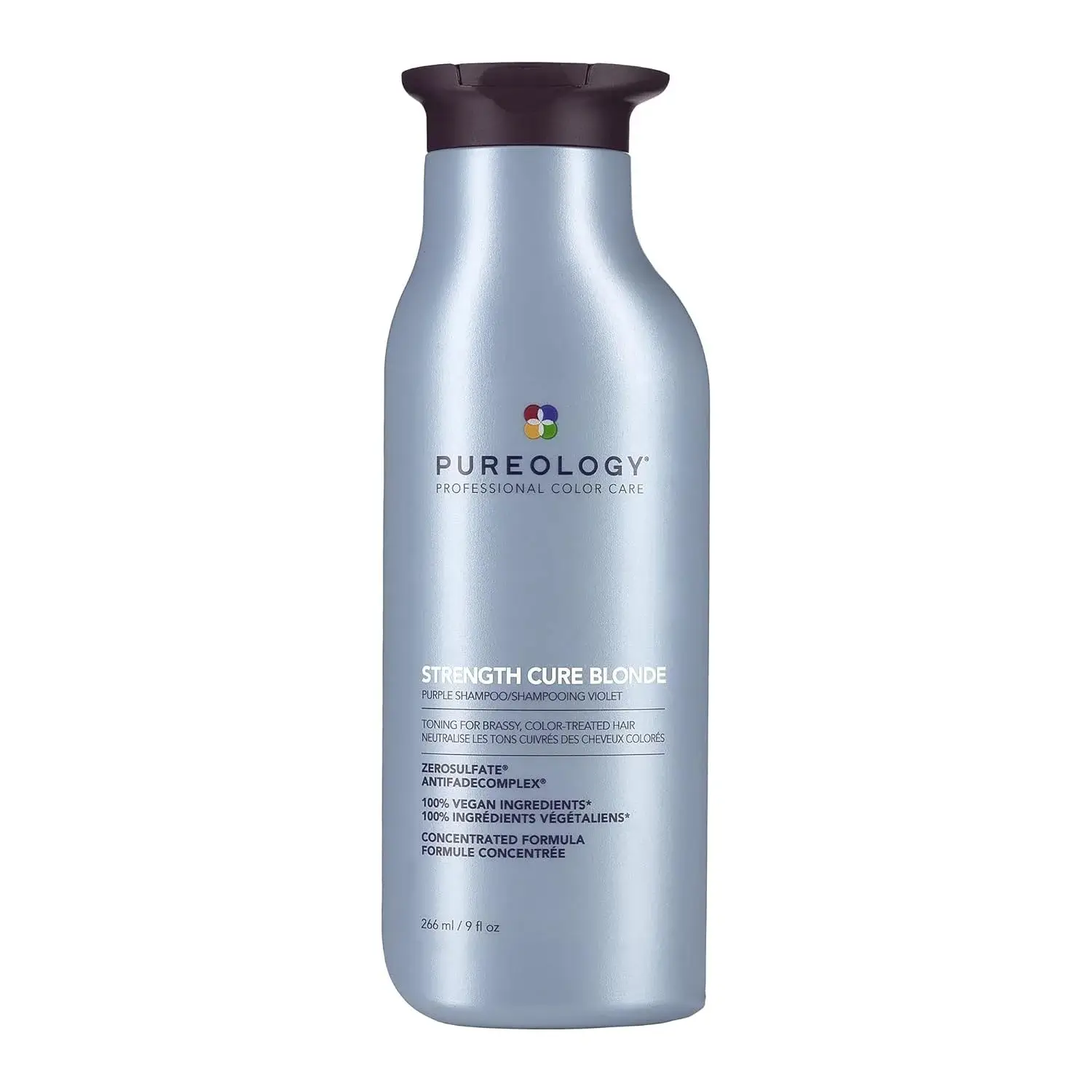 Pureology Strength Cure Blonde Purple Shampoo For Blonde & Lightened Color Treated Hair, Tones & Fortifies Brassy Hair, Sulfate Free & Vegan