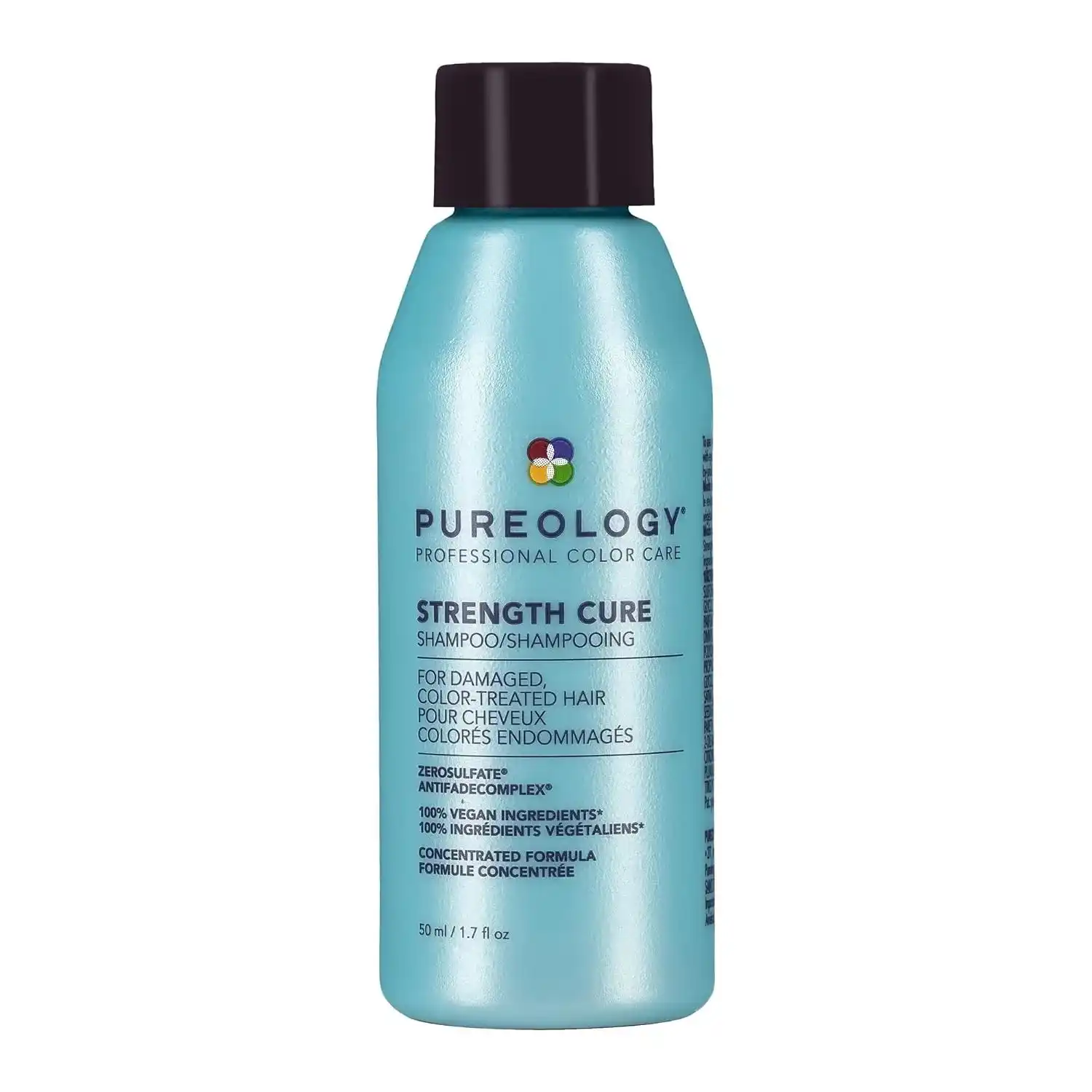 Pureology Strength Cure Shampoo For Damaged or Color Treated Hair, Hair Strengthening & Prevents Breakage, Seals Split Ends, Vegan & Sulfate Free